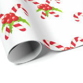 Feestelijke Twin Candy Canes Vakantie Cadeaupapier (Rol Hoek)
