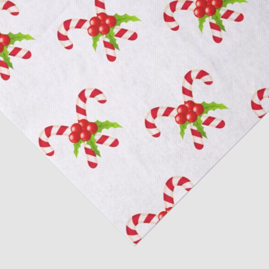 Feestelijke Twin Candy Canes Vakantie Tissuepapier (Detail)