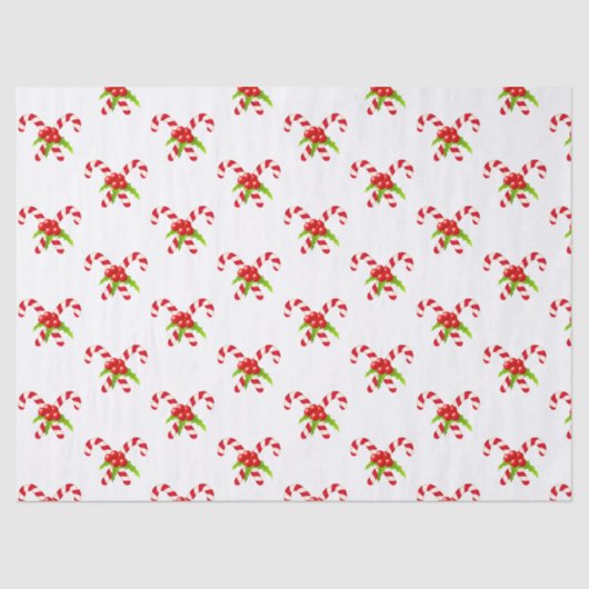 Feestelijke Twin Candy Canes Vakantie Tissuepapier (Voorkant)