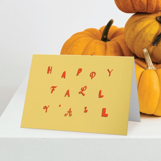 Feestelijke Type Gold Happy Herfst Y'all Gevouwen  Kaart