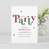 Feestelijke Typografie Laten we Feestvieren Whimsi Kaart (Staand voorkant)