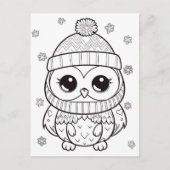 Feestelijke uil kinder kleurstof briefkaart (Voorkant)