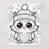 Feestelijke uil kinder kleurstof Briefkaart (Voorkant)