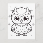 Feestelijke uil kinder kleurstof briefkaart (Voorkant)