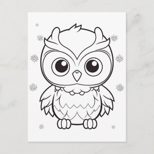 Feestelijke uil kinder kleurstof briefkaart (Voorkant)