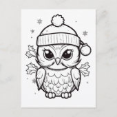 Feestelijke uil kinder kleurstof briefkaart (Voorkant)