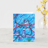 feestelijke uilen kaart (Gele Bloem)