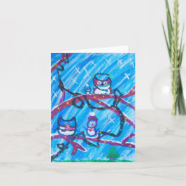 feestelijke uilen kaart