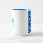 feestelijke uilen tweekleurige koffiemok (Center)