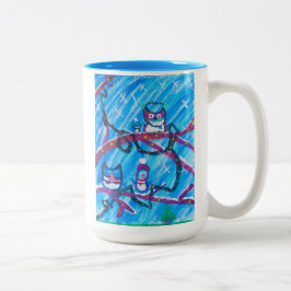 feestelijke uilen tweekleurige koffiemok