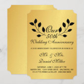 Feestelijke uitnodiging 50-jarig huwelijksjubileum (Voorkant / Achterkant)
