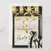 Feestelijke Uitnodiging in Goud & Zwart (Voorkant)