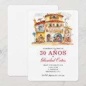 Feestelijke uitnodiging voor 30e verjaardag vrouw (Voorkant / Achterkant)