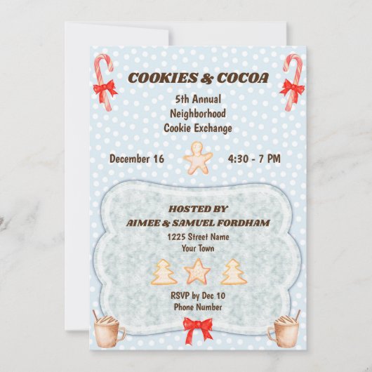 Feestelijke uitnodiging voor Cookie Exchange (Voorkant)