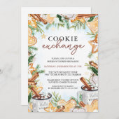 Feestelijke uitnodiging voor Cookie Exchange (Voorkant / Achterkant)