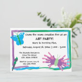 Feestelijke uitnodiging voor een kunstfeest (Staand voorkant)