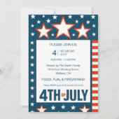 Feestelijke uitnodiging voor feest op 4 juli (Voorkant)