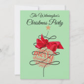 Feestelijke uitnodiging voor kerstfeest Bauble (Voorkant)