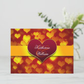 Feestelijke uitnodigingen voor Red Heart Engagemen (Staand voorkant)