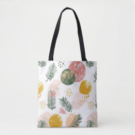 Feestelijke Unieke Kerst Groen, Goud en Roze Tote Bag
