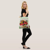 Feestelijke US Fruit Golden Basket Christmas Canva Tote Bag (Op model)