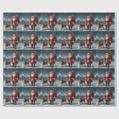 Feestelijke vader Kerstman Cadeaupapier (Vlak)