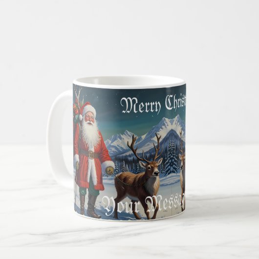 Feestelijke vader Kerstman Koffiemok (Voorkant links)