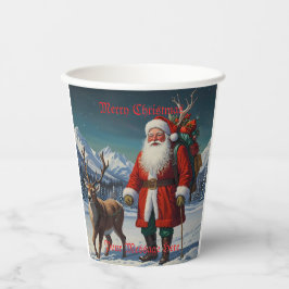 Feestelijke vader Kerstman Papieren Bekers