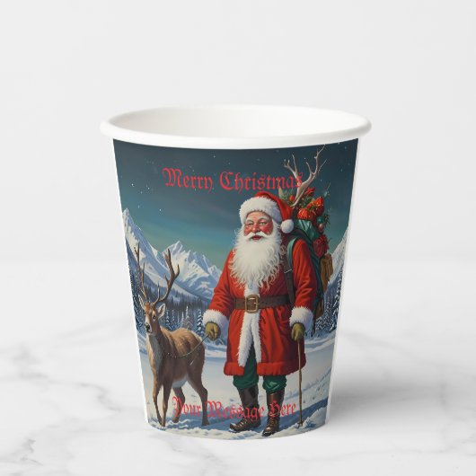 Feestelijke vader Kerstman Papieren Bekers (Voorkant)
