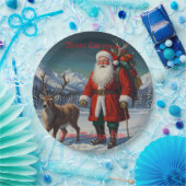 Feestelijke vader Kerstman Papieren Bordje (Feest)