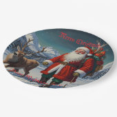 Feestelijke vader Kerstman Papieren Bordje (Gekanteld)