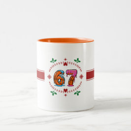 Feestelijke Vakantie 67 Basketbal Ijs Drip  Tweekleurige Koffiemok