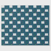 Feestelijke vakantie bedrijf Logo Branded Blue Cadeaupapier (Vlak)