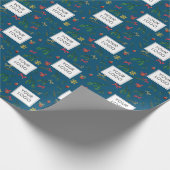 Feestelijke vakantie bedrijf Logo Branded Blue Cadeaupapier (Hoek)