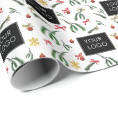 Feestelijke vakantie bedrijf Logo Branded Cadeaupapier (Rol Hoek)