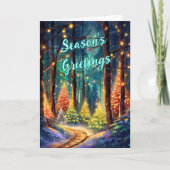 Feestelijke vakantie bos gevouwen vakantie Kaart (Voorkant)