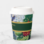 Feestelijke Vakantie Botanisch Goud Sparkle Papier Papieren Bekers (Links)