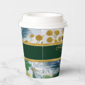 Feestelijke Vakantie Botanisch Goud Sparkle Papier Papieren Bekers (Rechts)