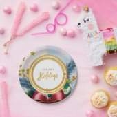 Feestelijke Vakantie Botanisch Goud Sparkle Papier Papieren Bordje (Feest)