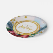 Feestelijke Vakantie Botanisch Goud Sparkle Papier Papieren Bordje (Gekanteld)