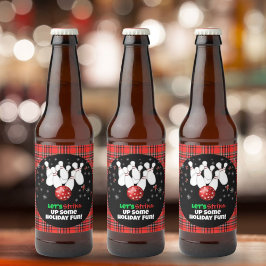 Feestelijke Vakantie Bowling Bier Etiket