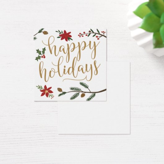 Feestelijke Vakantie Bruiloft Uitnodiging Naam Bor Vierkante Visitekaartjes (Bureau)