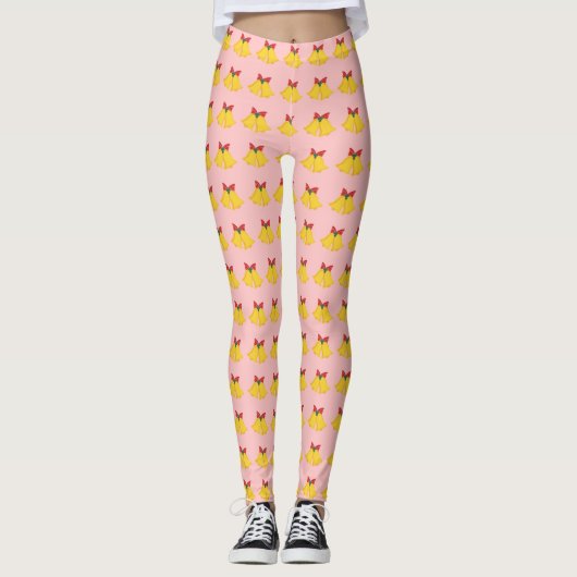 Feestelijke vakantie Cheer Leggings met kerstbel (Voorkant)