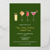 Feestelijke vakantie Cocktail Party Kerstmis Folie Uitnodiging (Voorkant)
