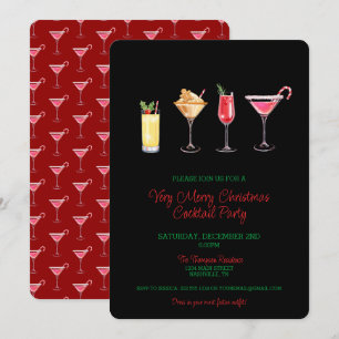 Feestelijke vakantie Cocktail Party Kerstmis Kaart