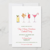 Feestelijke vakantie Cocktail Party Kerstmis Kaart (Voorkant)