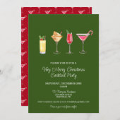 Feestelijke vakantie Cocktail Party Kerstmis Kaart (Voorkant / Achterkant)