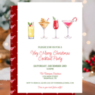 Feestelijke vakantie Cocktail Party Kerstmis Kaart