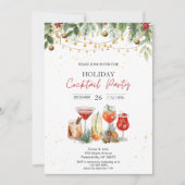 Feestelijke vakantie Cocktail Party Kerstmis Kaart (Voorkant)