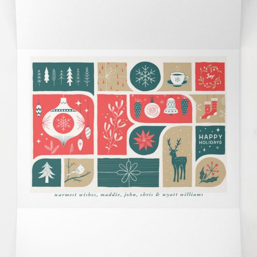 Feestelijke vakantie collage drieluik wenskaart (Binnenkant midden)